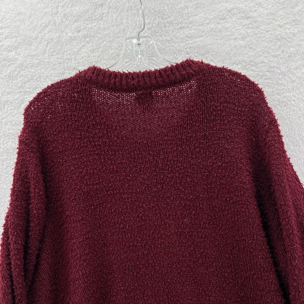 A New Day Sweater Womens Large Red Pullover Top Long Sleeve Chunky‎ Knit
